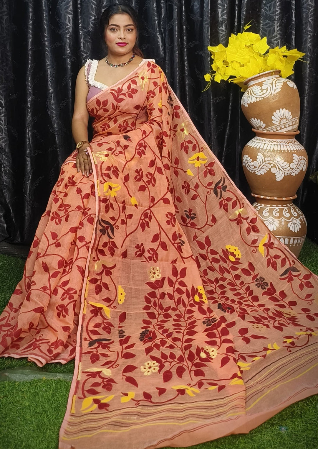 Kanan- A Beautiful World Jamdani Cotton Saree