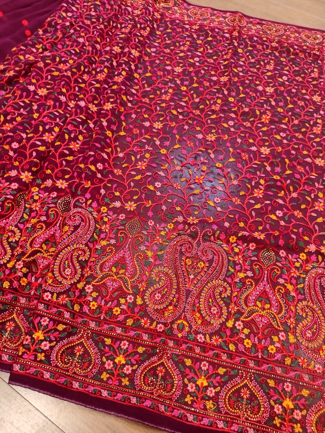 Famous In Embroidery- Designer Georgette Saree