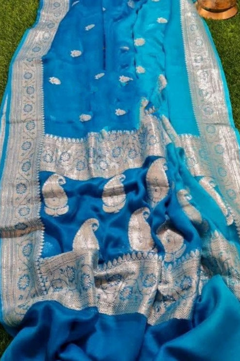 Legacy Of Khaddi Chiffon Handloom Banarasi Saree