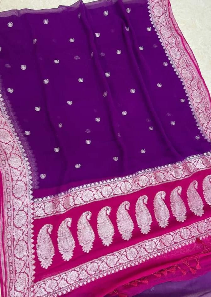 Legacy Of Khaddi Chiffon Handloom Banarasi Saree