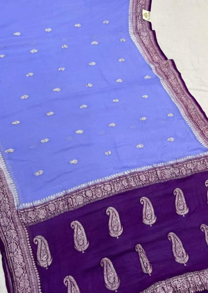Legacy Of Khaddi Chiffon Handloom Banarasi Saree
