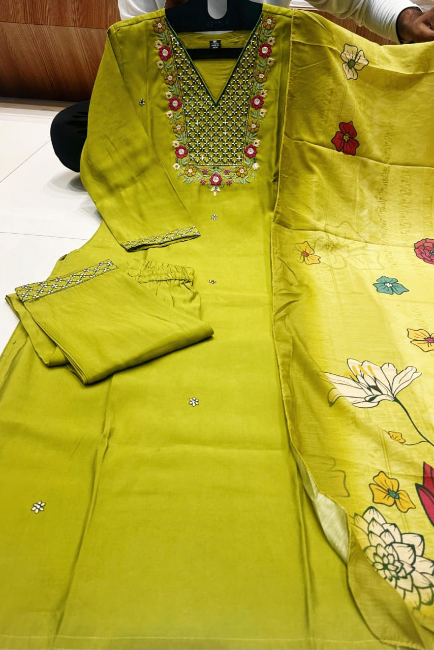 Cold Street Silk Kurti Set