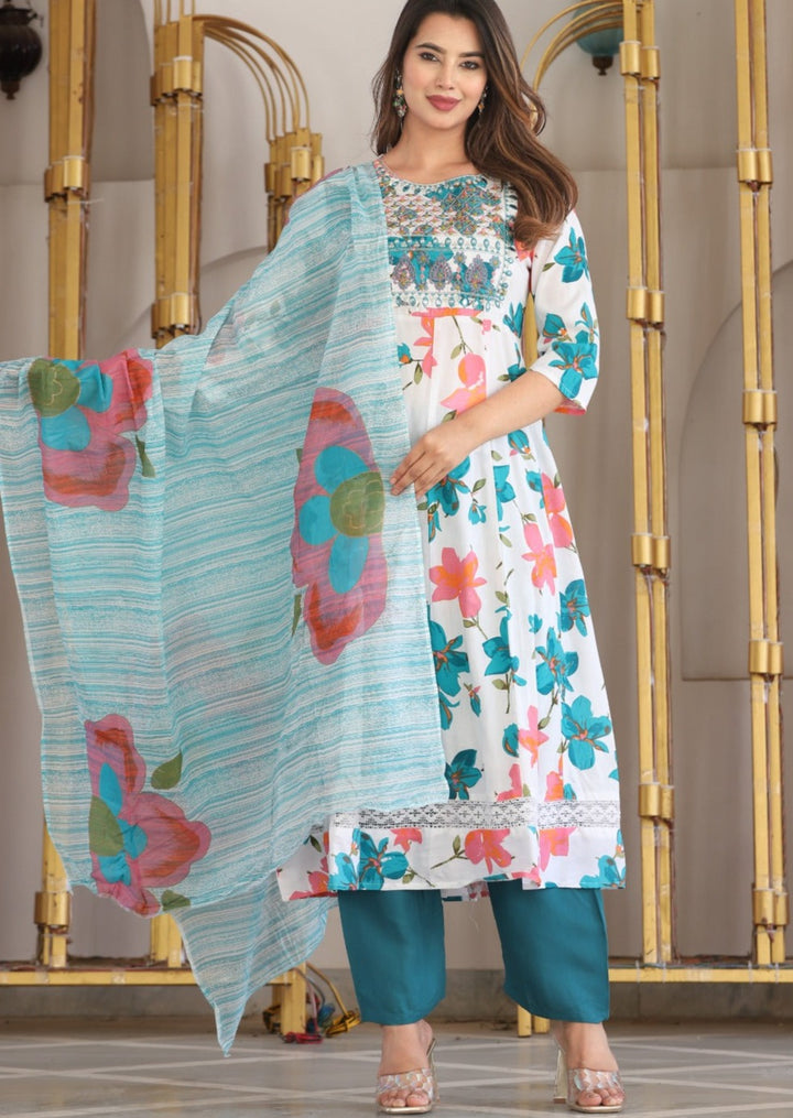 Color Wheel Rayon Kurti Set