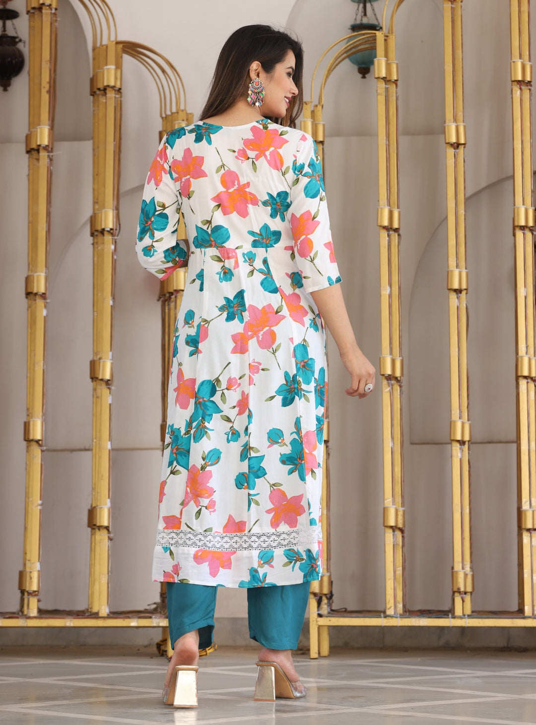 Color Wheel Rayon Kurti Set