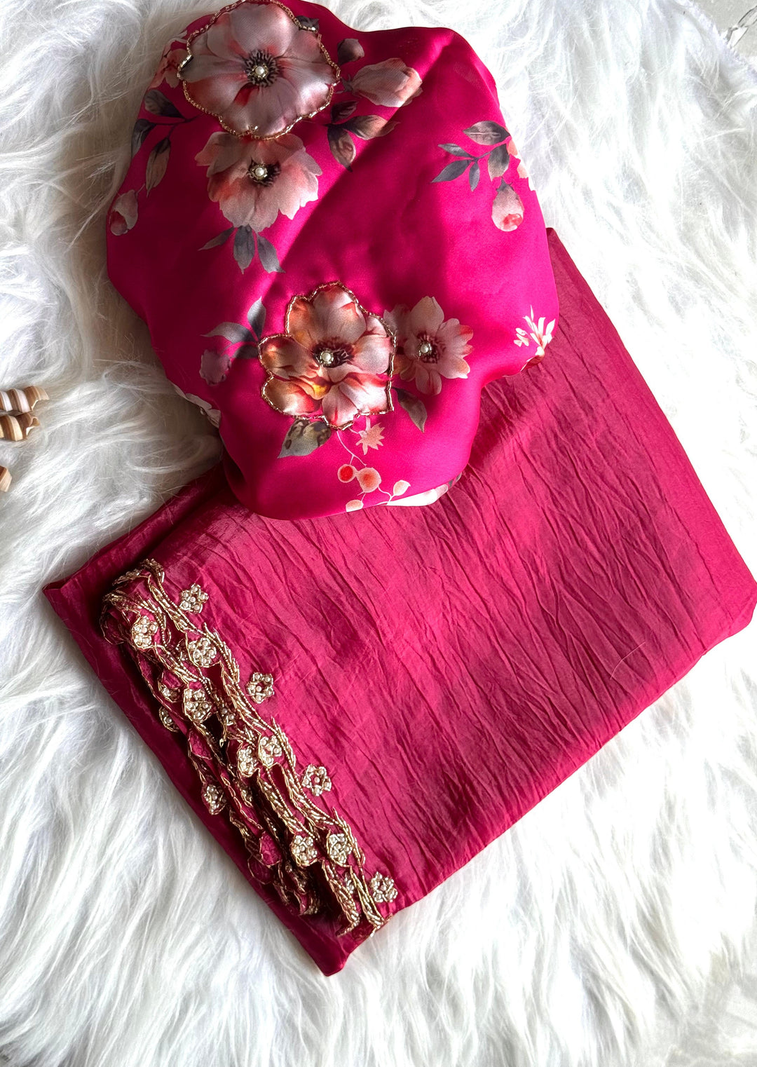 Light & Radiance Crush Silk Saree
