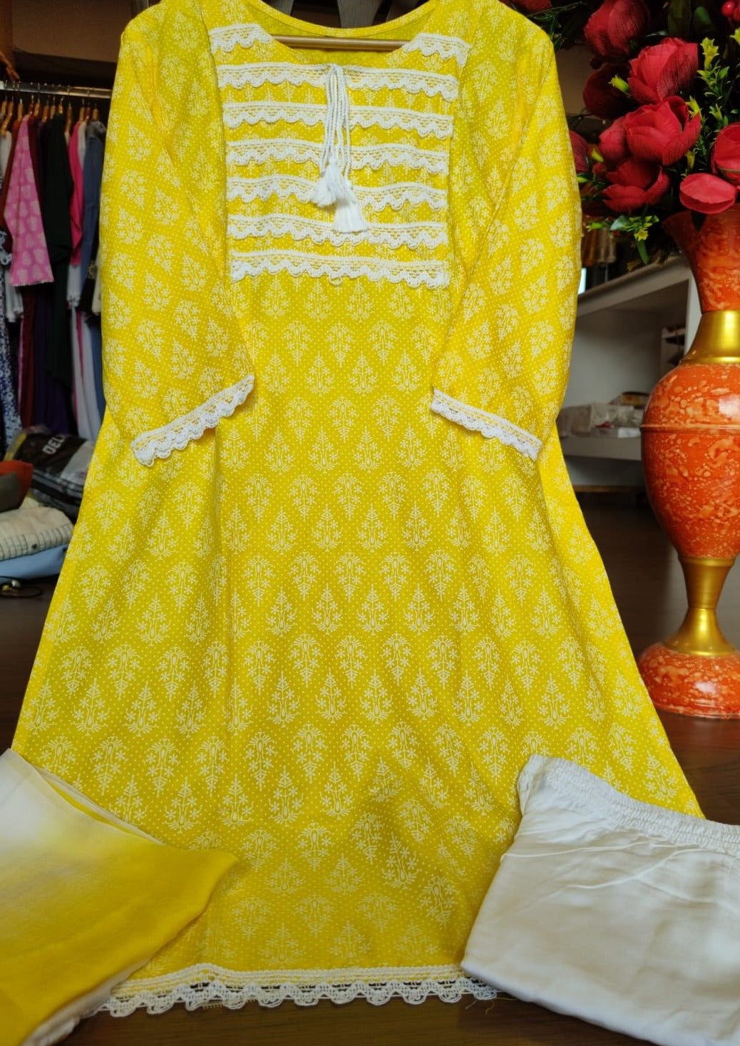 Pastel love Jaipur Kurti Set Emerging Yellow