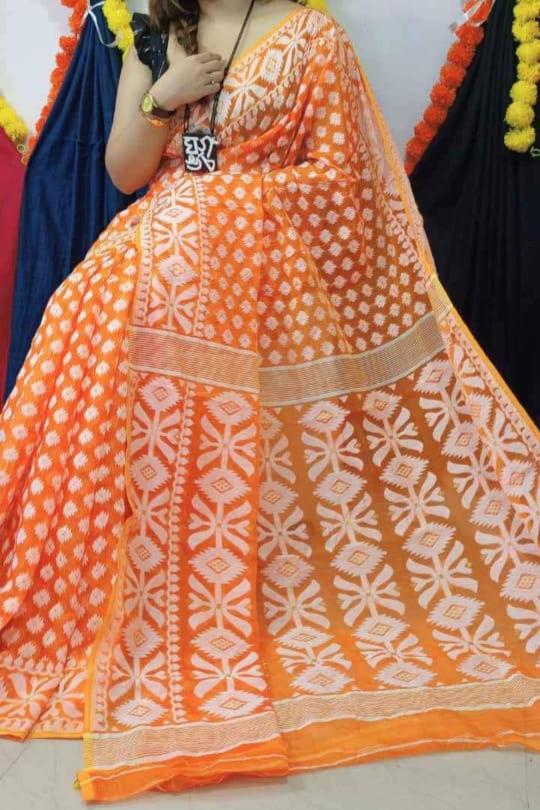 Parijat Dhakai Jamdani Saree