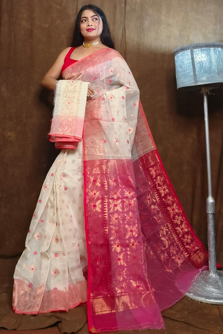 Bibhuti Dhakai Jamdani Saree