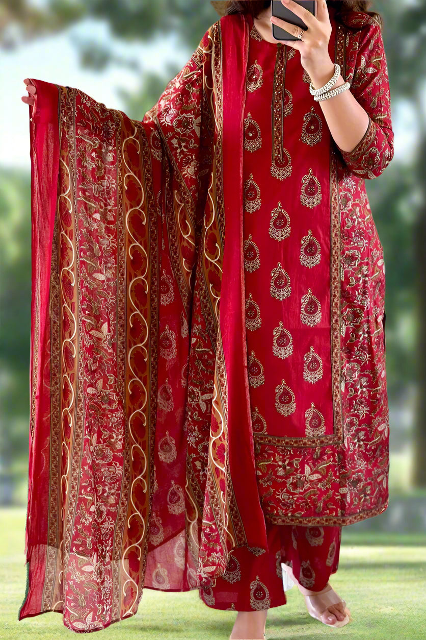 A December to Remember Cotton Suit Set