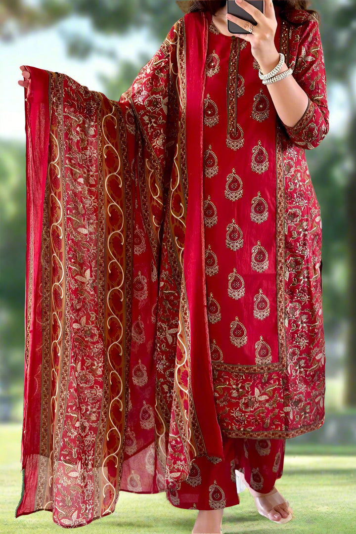 A December to Remember Cotton Suit Set