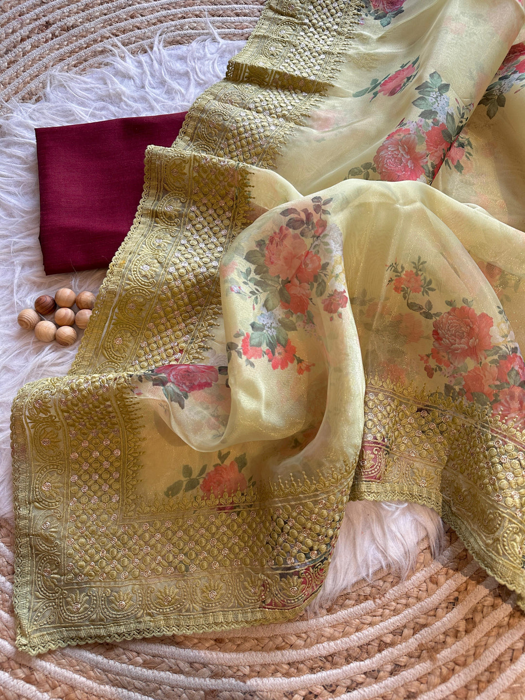 Whispers Of The Sky Designer Organza Silk Saree