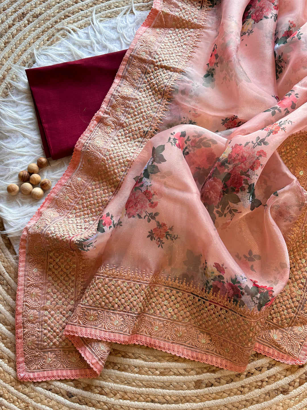 Whispers Of The Sky Designer Organza Silk Saree