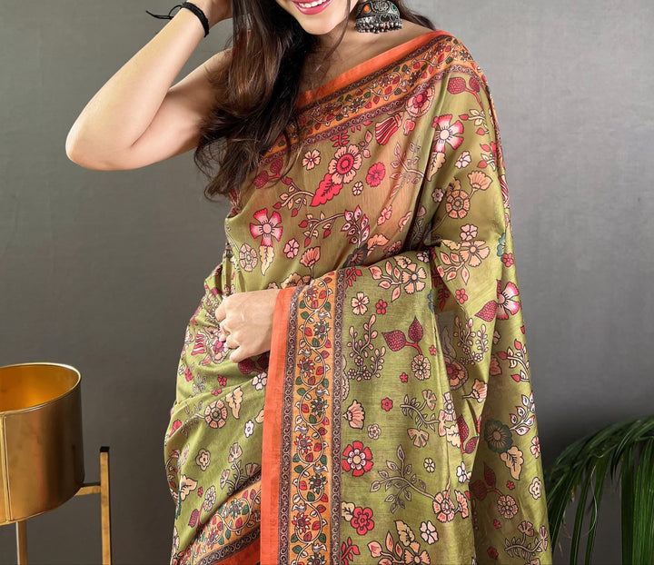 Art Meets Fabric Kalamkari Cotton Saree