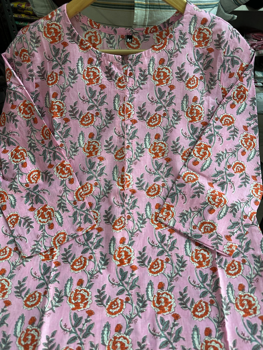 City Heart Pink Cotton Kurti Set