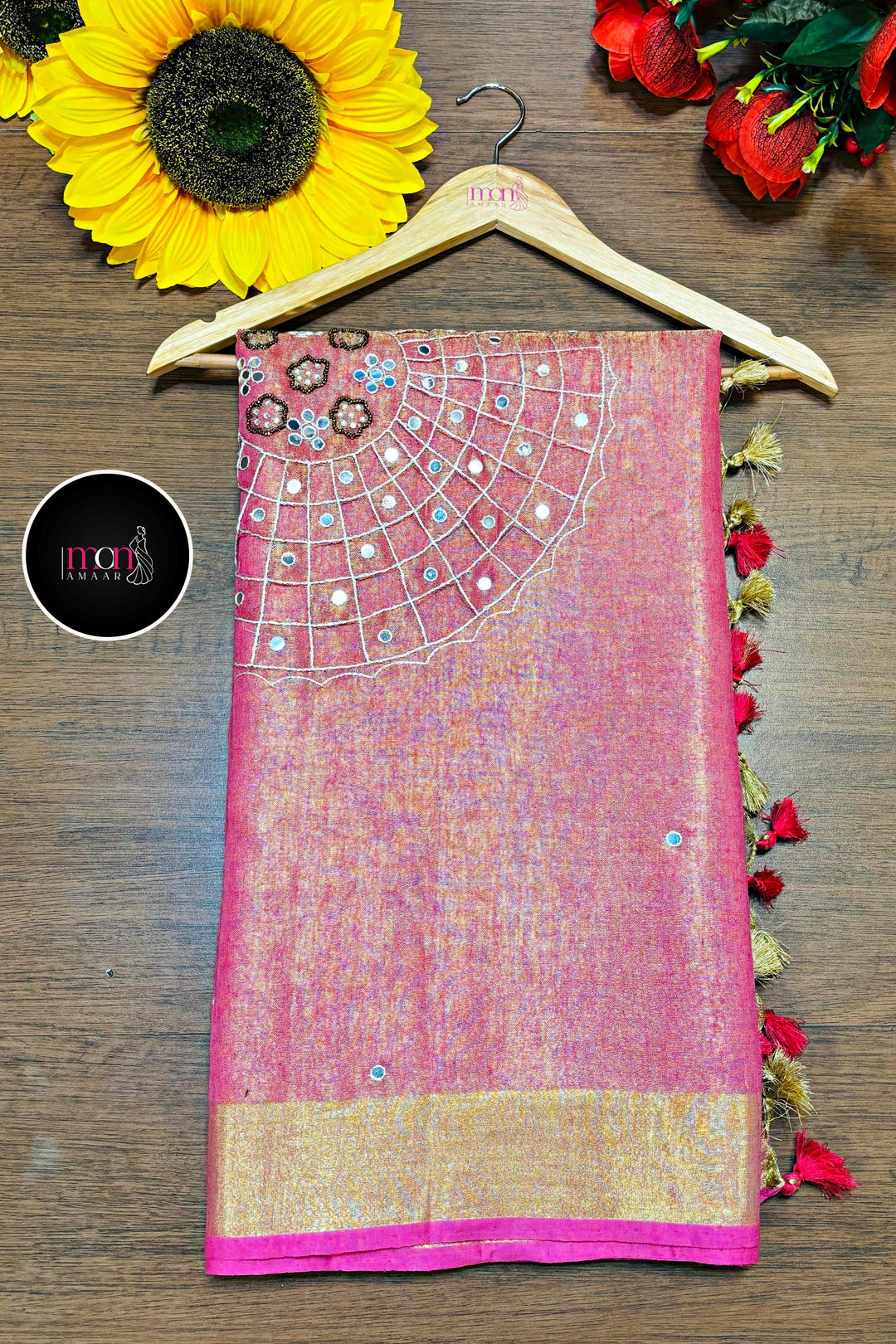Aura of Aesthetics -Pure Handwoven Tissue Linen Saree