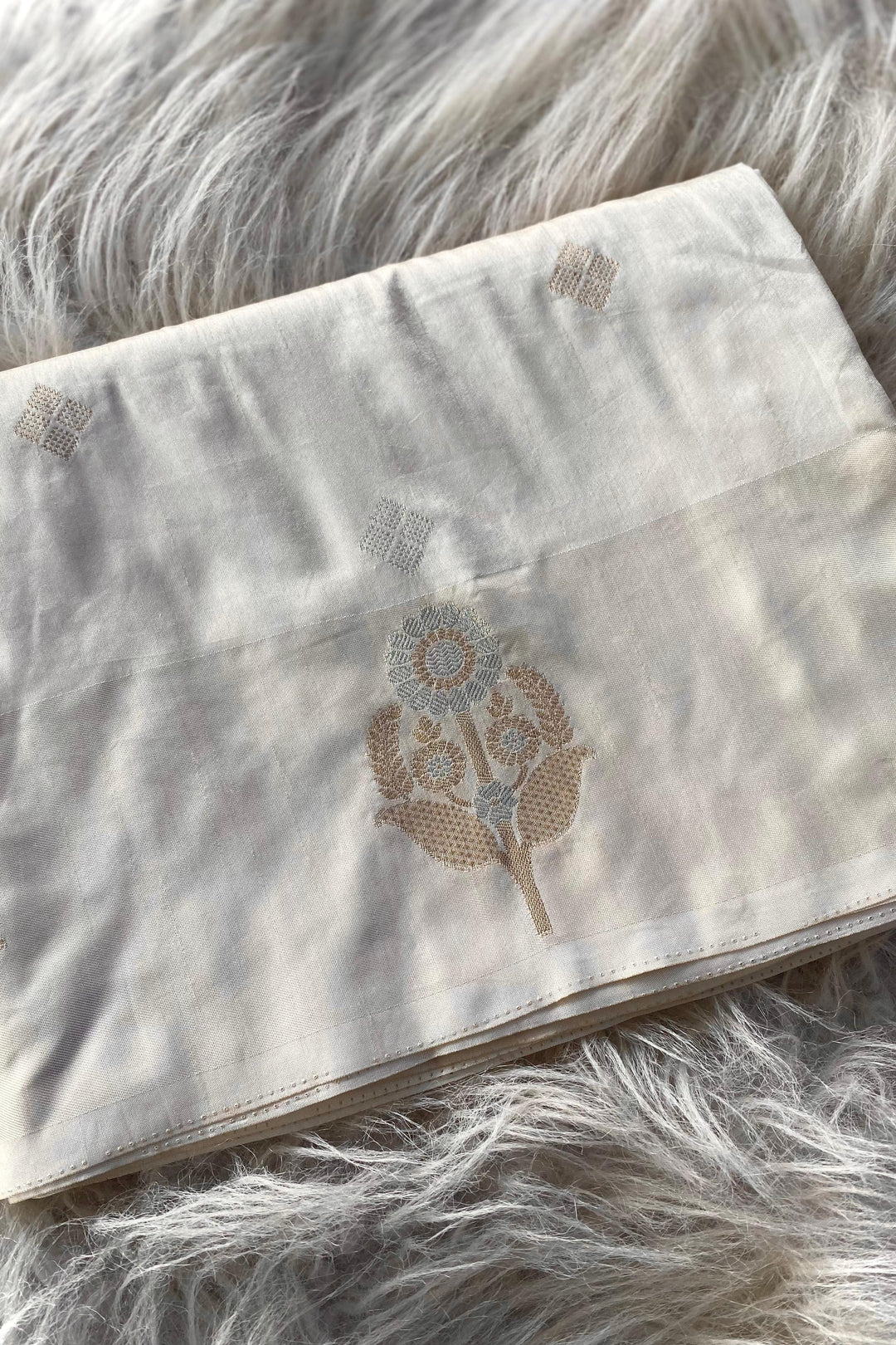 Crazy For You Satin White Dola Silk Saree