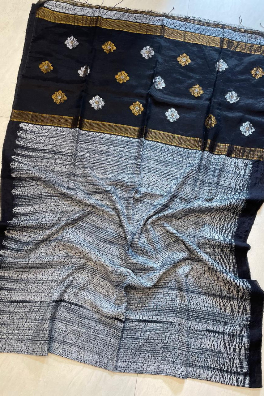 Silk Threads Matka Jamdani Silk Saree