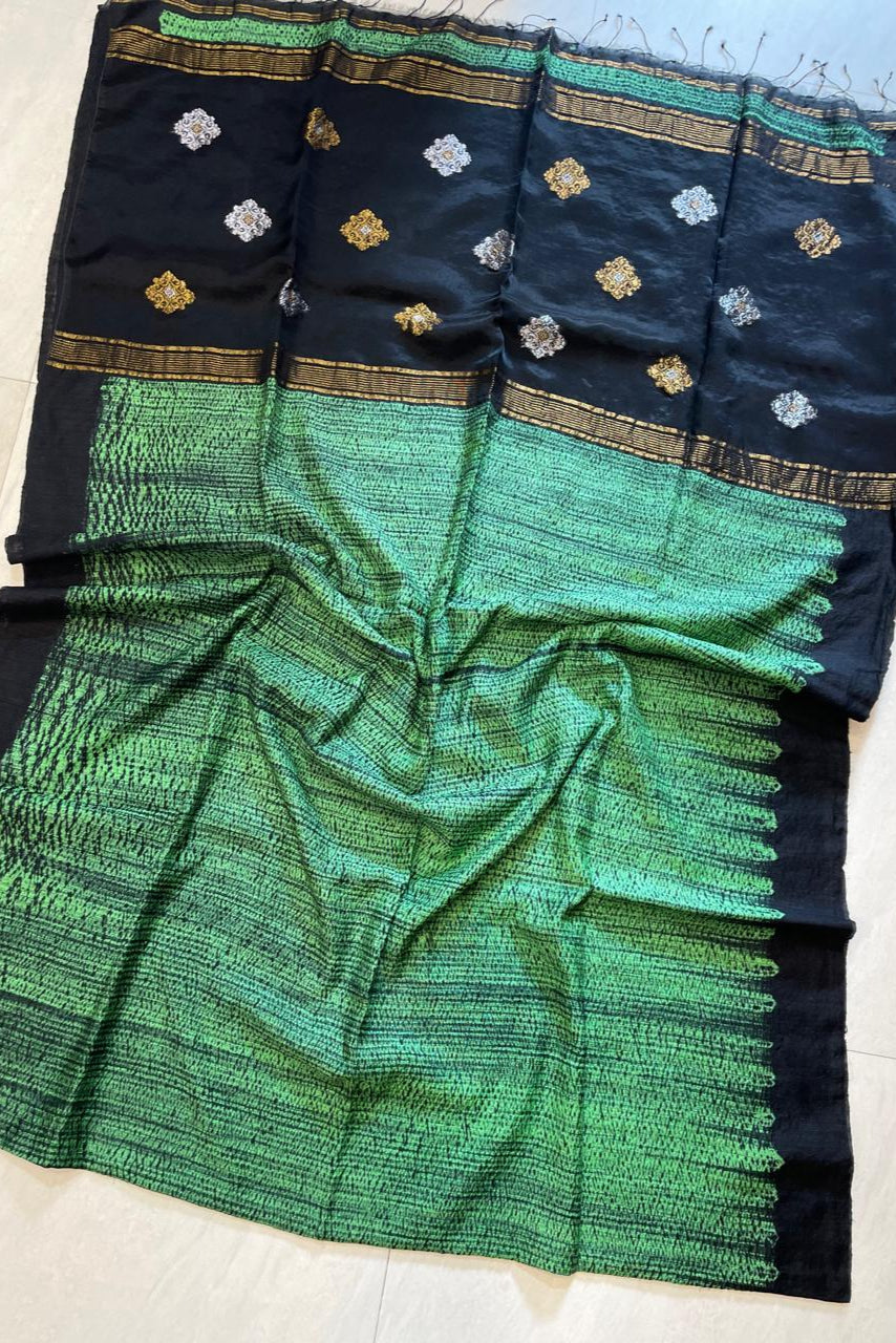 Silk Threads Matka Jamdani Silk Saree