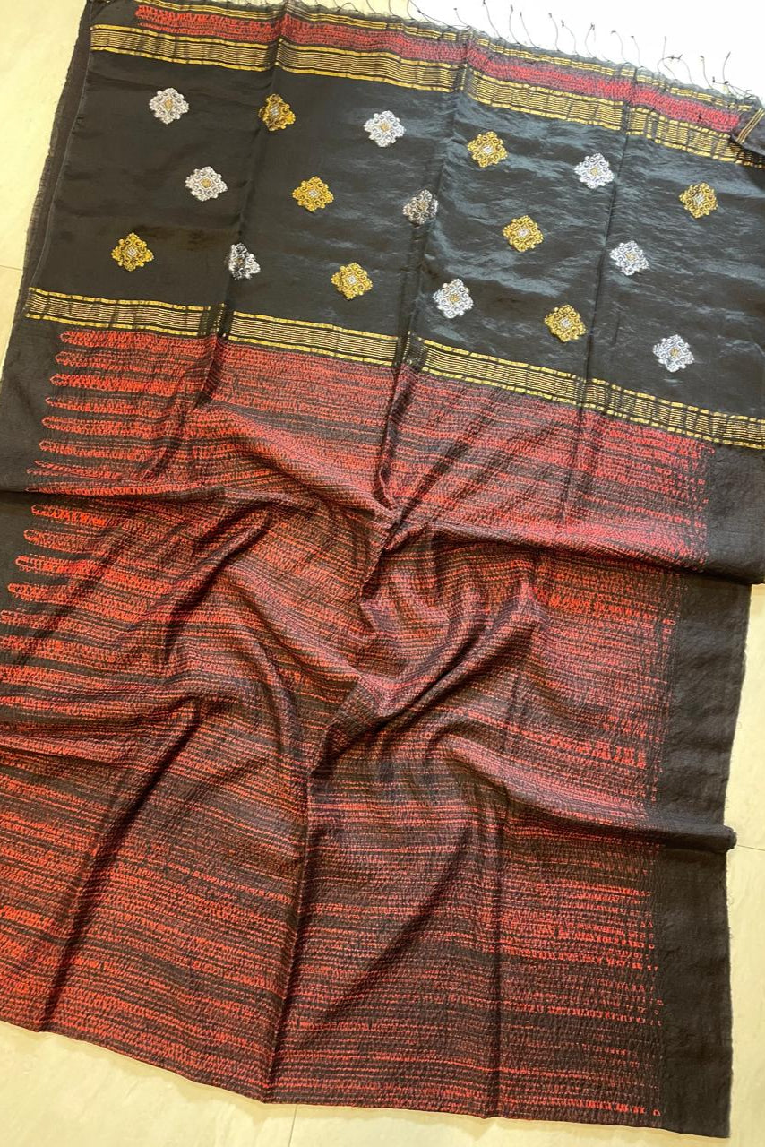 Silk Threads Matka Jamdani Silk Saree