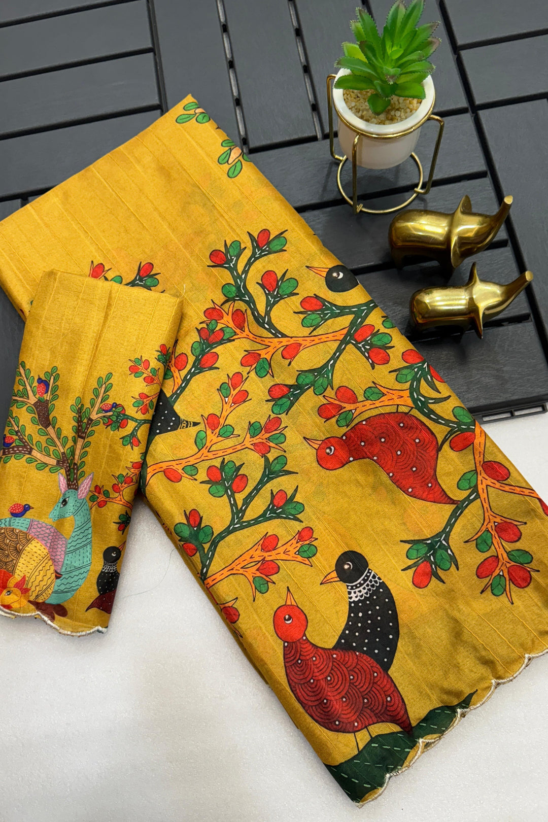 Young And Youthful Fancy Tussar Yellow Silk Saree