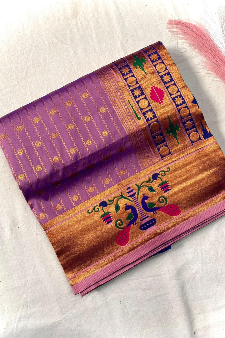 Autumn Leaves Paithani Silk Saree