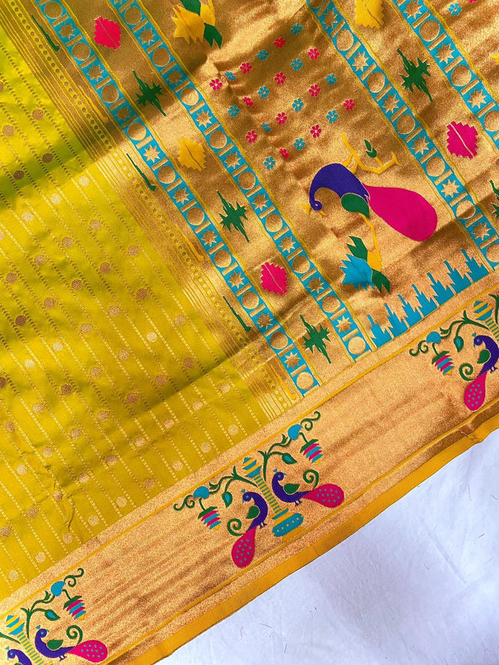 Autumn Leaves Paithani Silk Saree