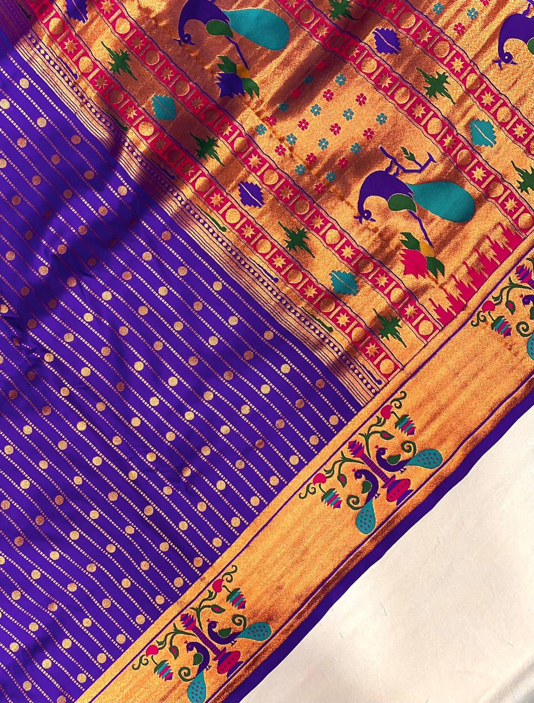 Autumn Leaves Paithani Silk Saree