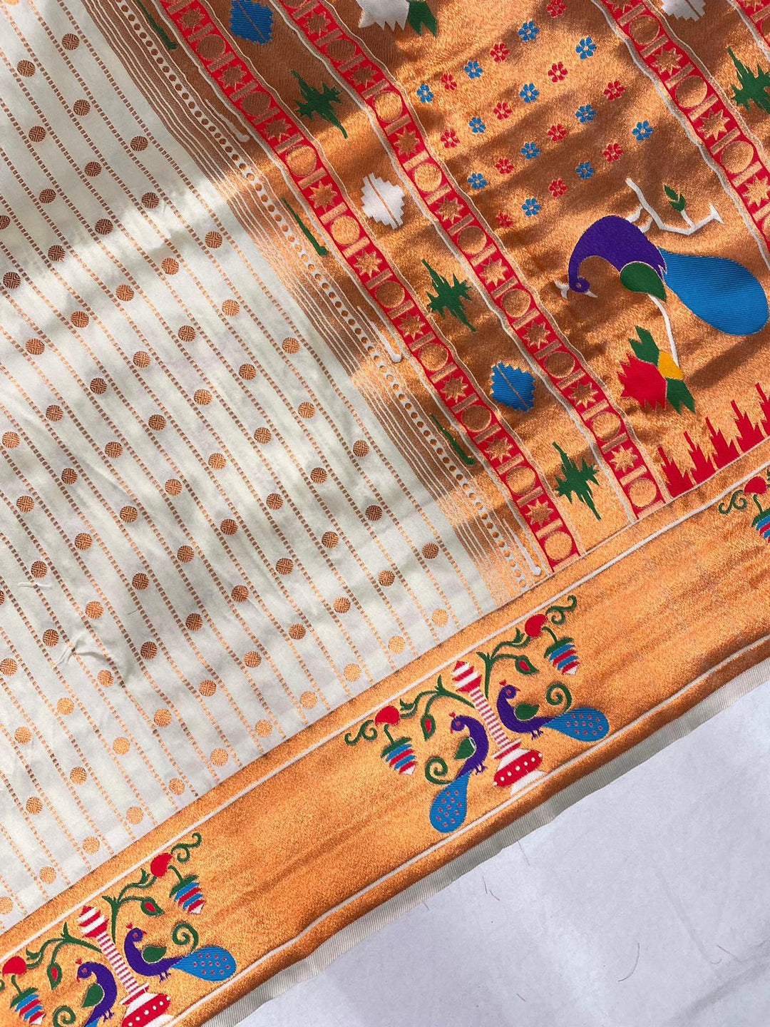 Autumn Leaves Paithani Silk Saree