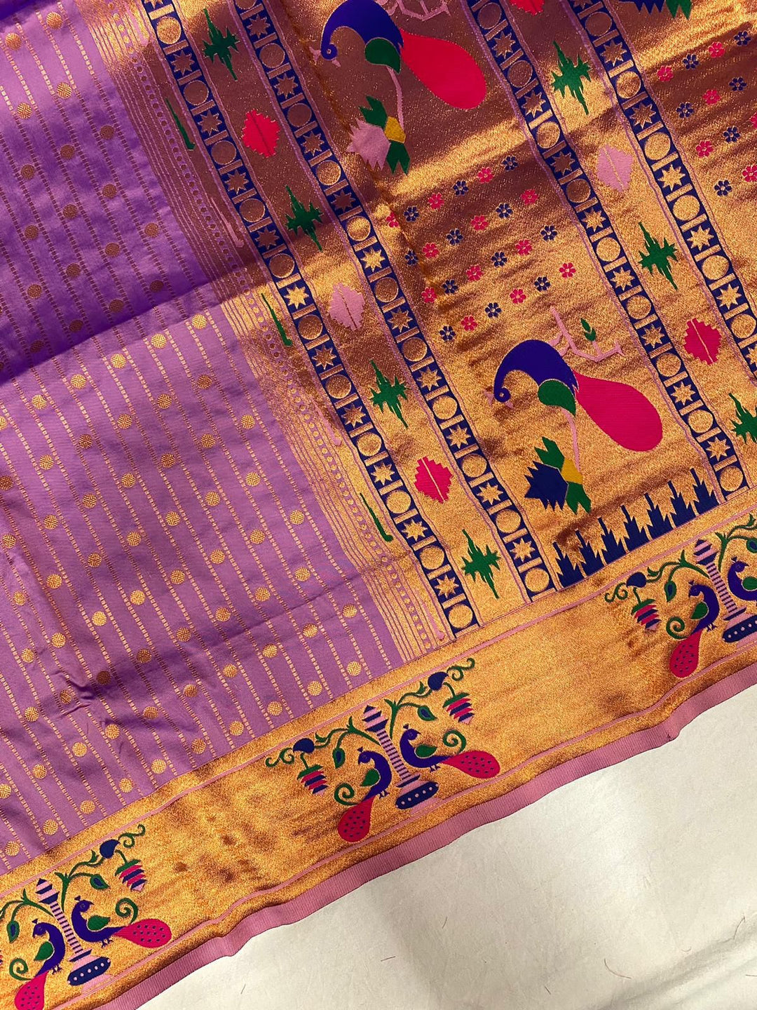 Autumn Leaves Paithani Silk Saree