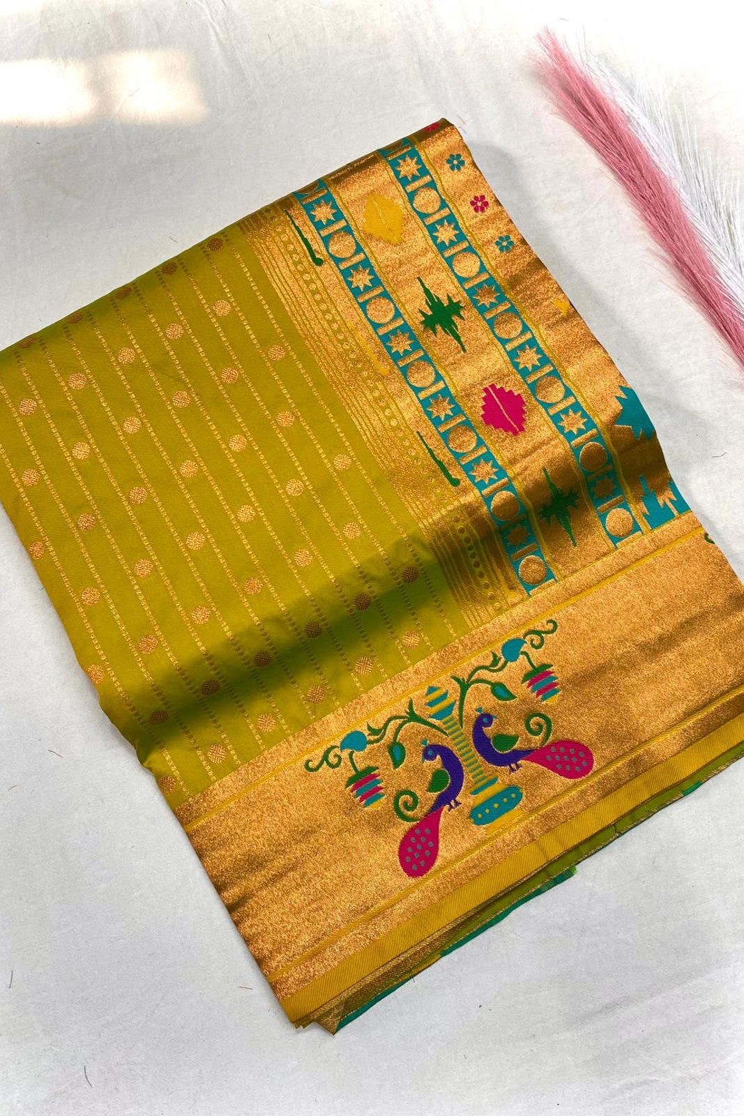 Autumn Leaves Paithani Silk Saree