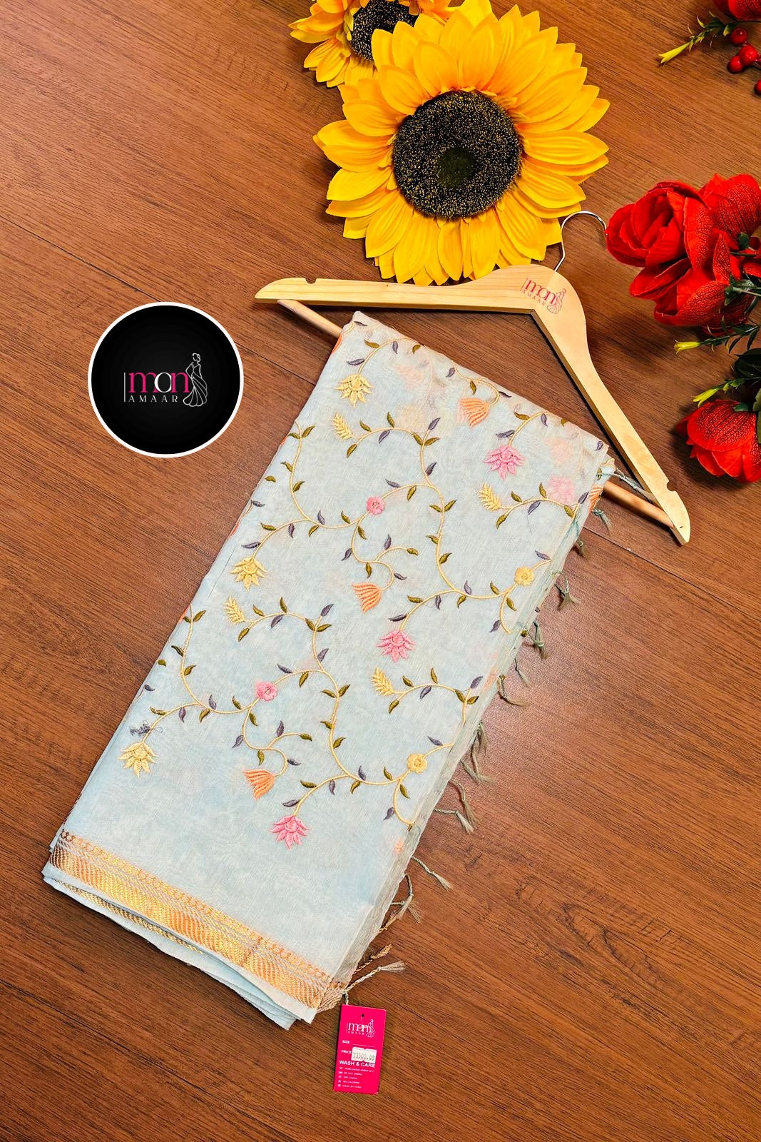 Saree of the Loom: Embroidered Handwoven Silk Linen Saree