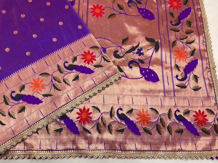 Creation With Banarasi Paithani Silk Saree