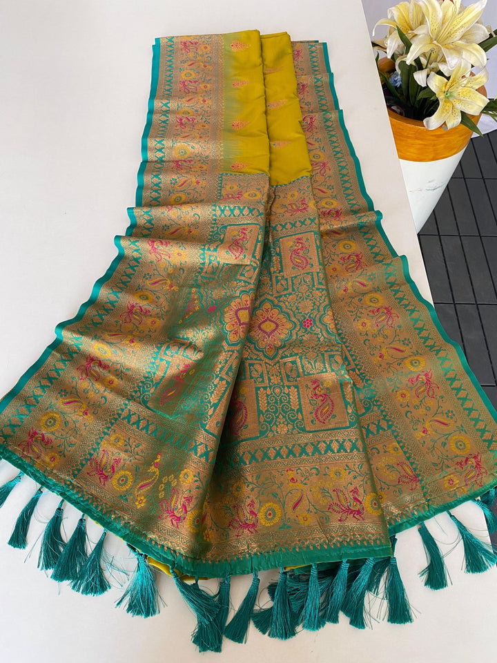 Sunset Secretes Paithani Silk Saree