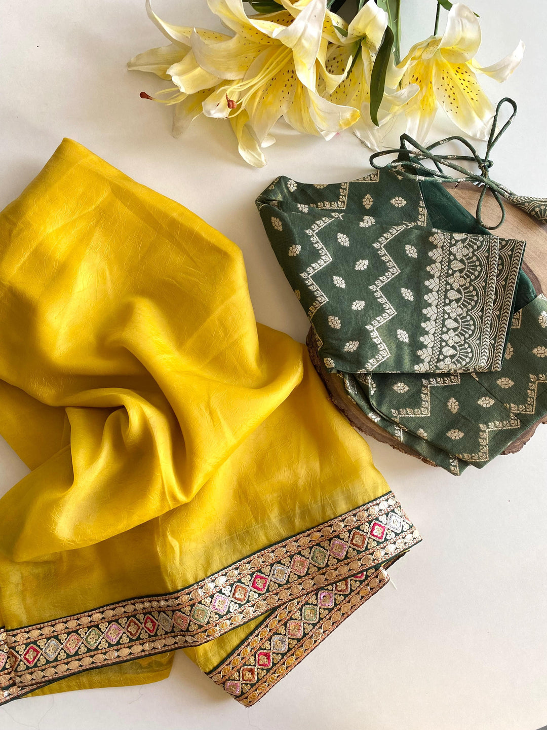 New Horizon Tissue Silk Yellow Saree