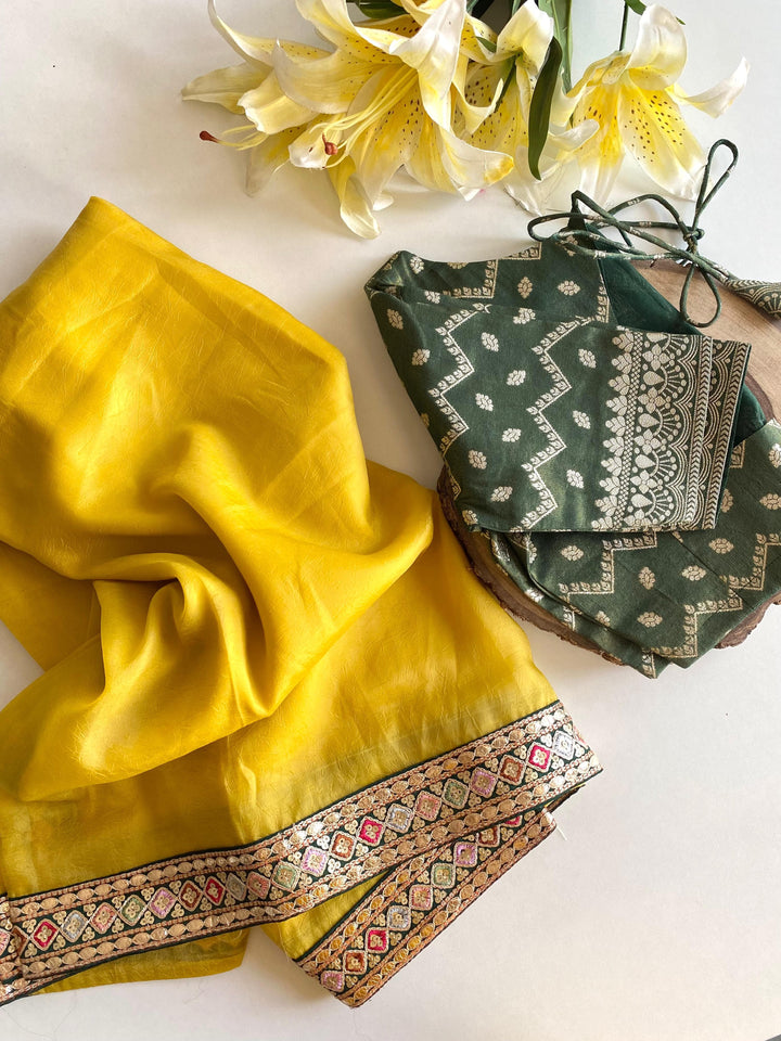 New Horizon Tissue Silk Yellow Saree