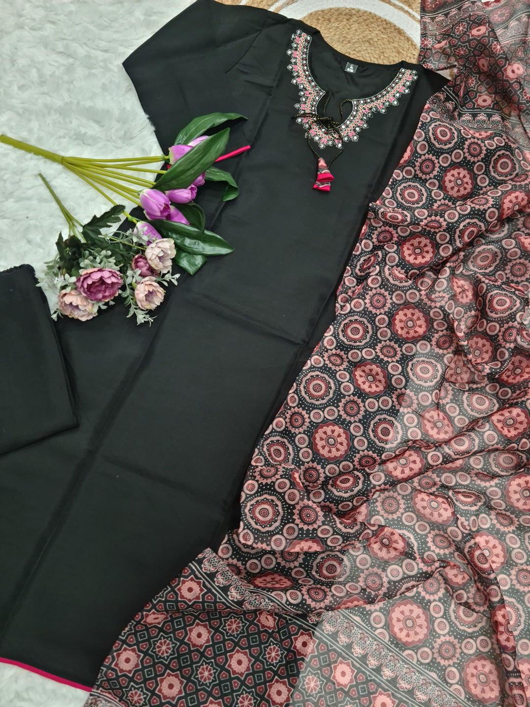 Allure In The Silence Chanderi Kurti Set