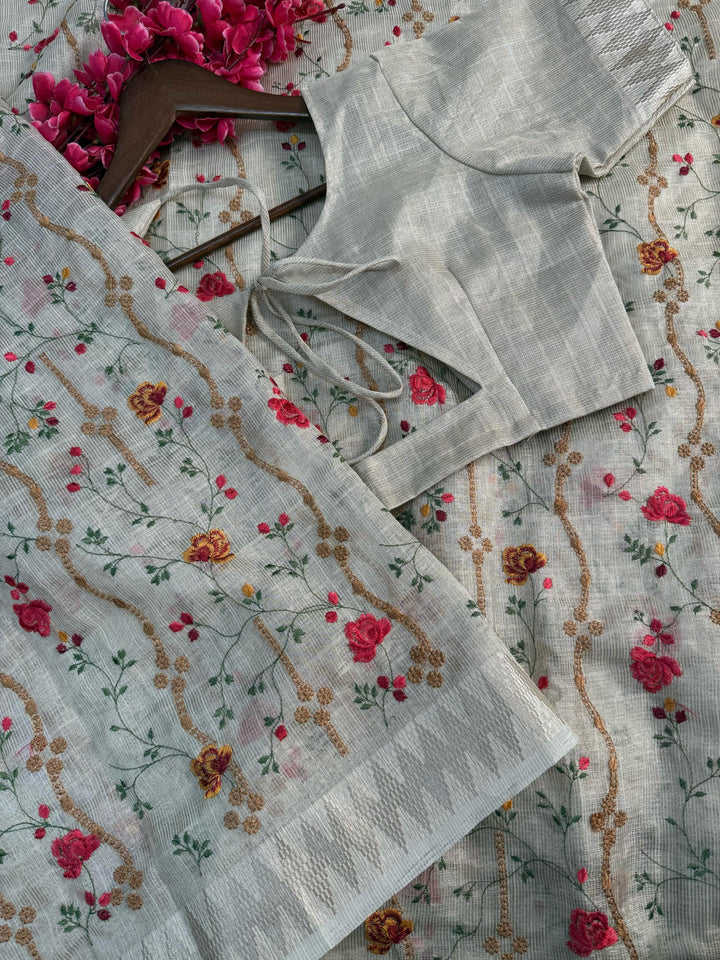 Vertical Thrills Banarasi Tissue Silk Saree