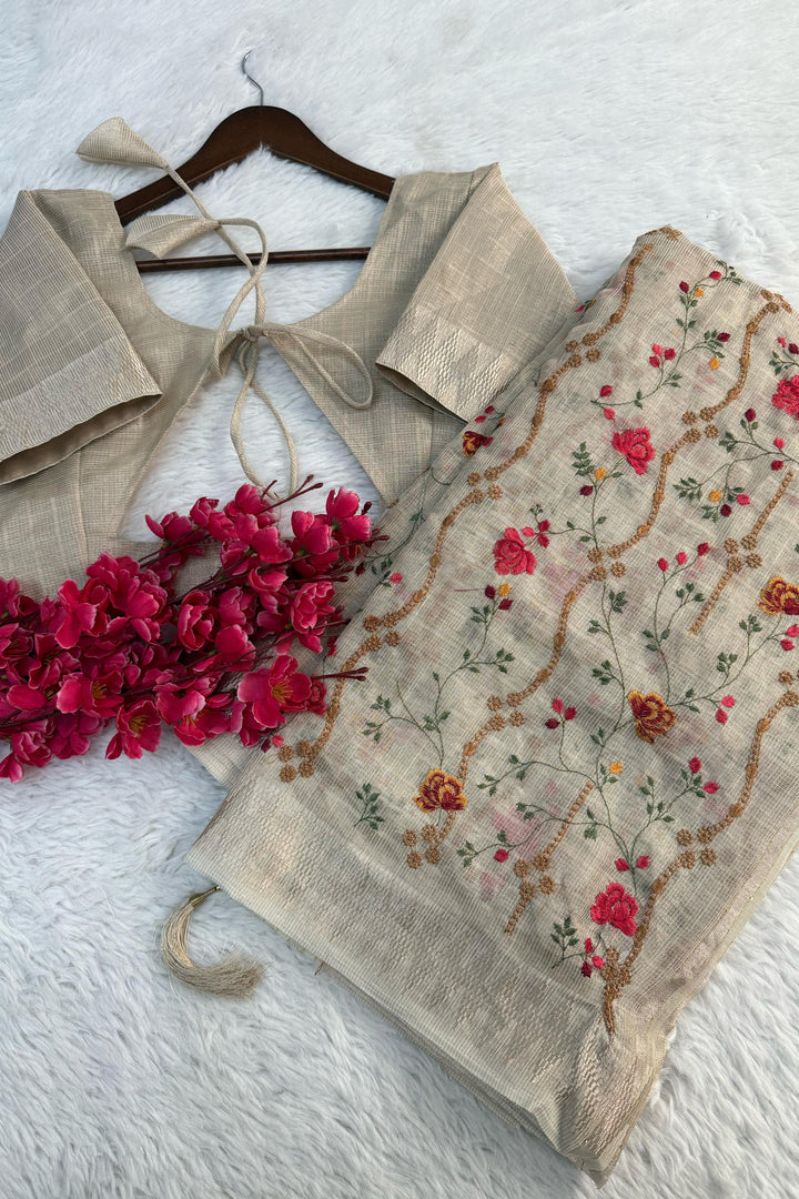 Vertical Thrills Banarasi Tissue Silk Saree