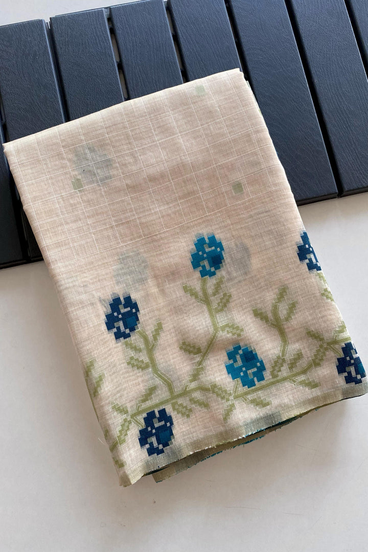 Flower Weaving Jamdani Cotton Saree