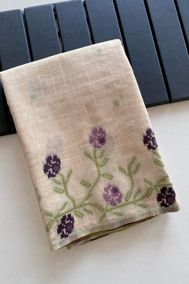 Flower Weaving Jamdani Cotton Saree