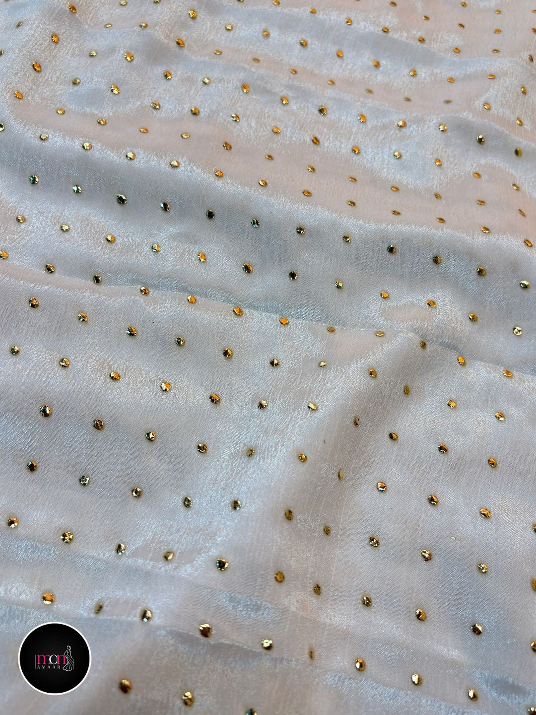 Moonlit Mukaish Style Embroidery Chiffon Saree