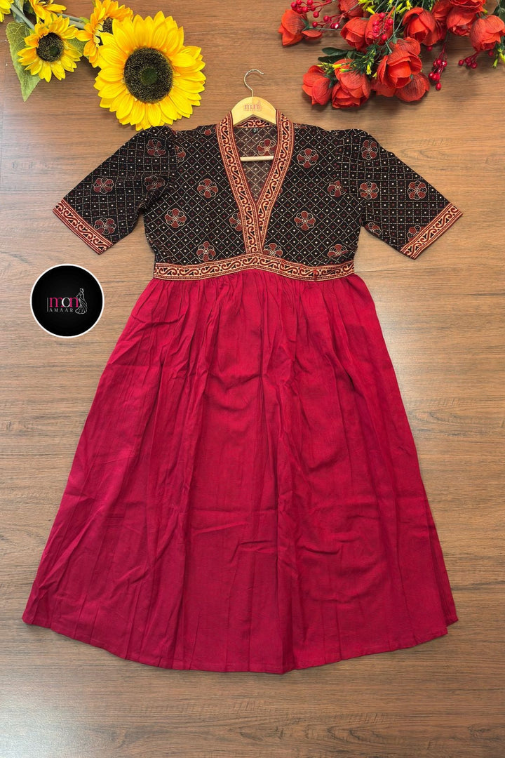 Kalpanik Ajrakh-Alia Cut Sustainable Handloom Dress