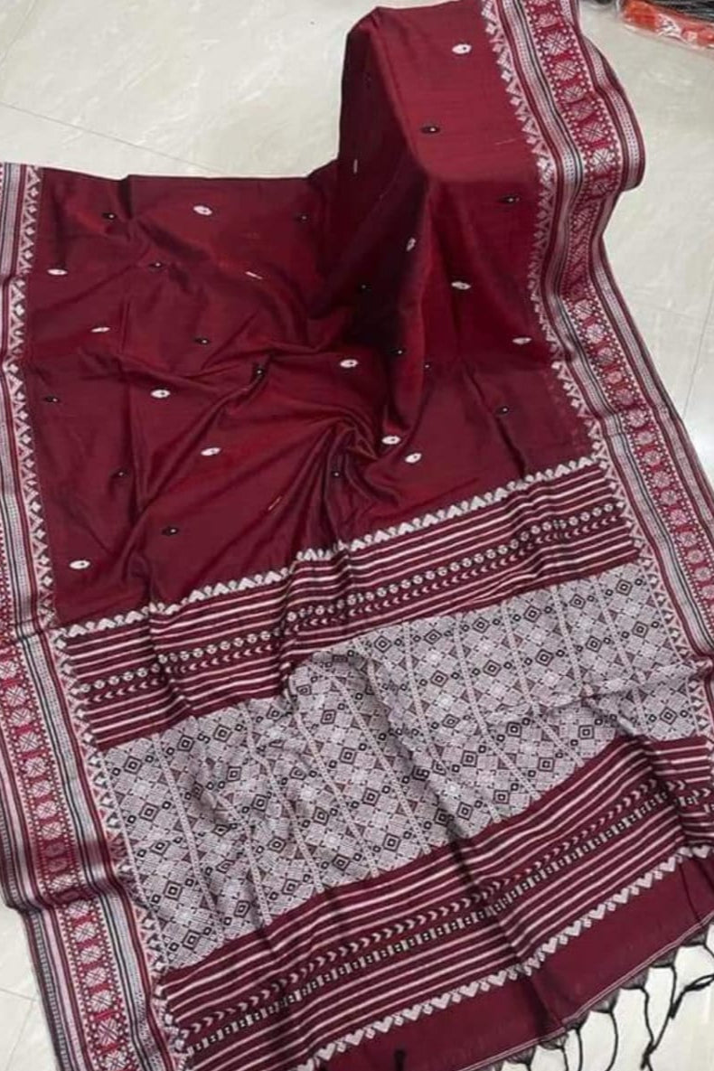 Ratnaberi Assam Khadi Jamdani Cotton Saree