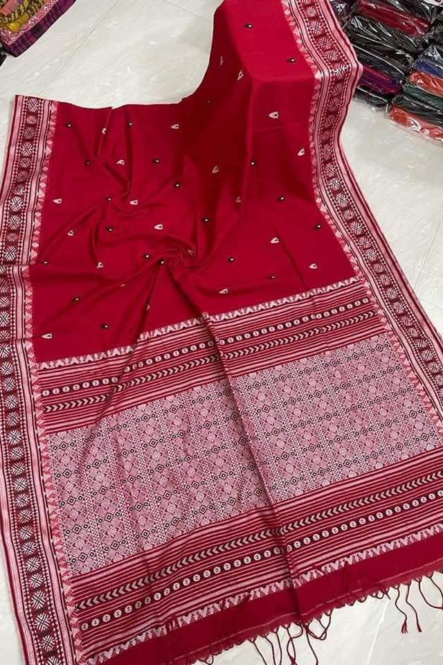 Ratnaberi Assam Khadi Jamdani Cotton Saree