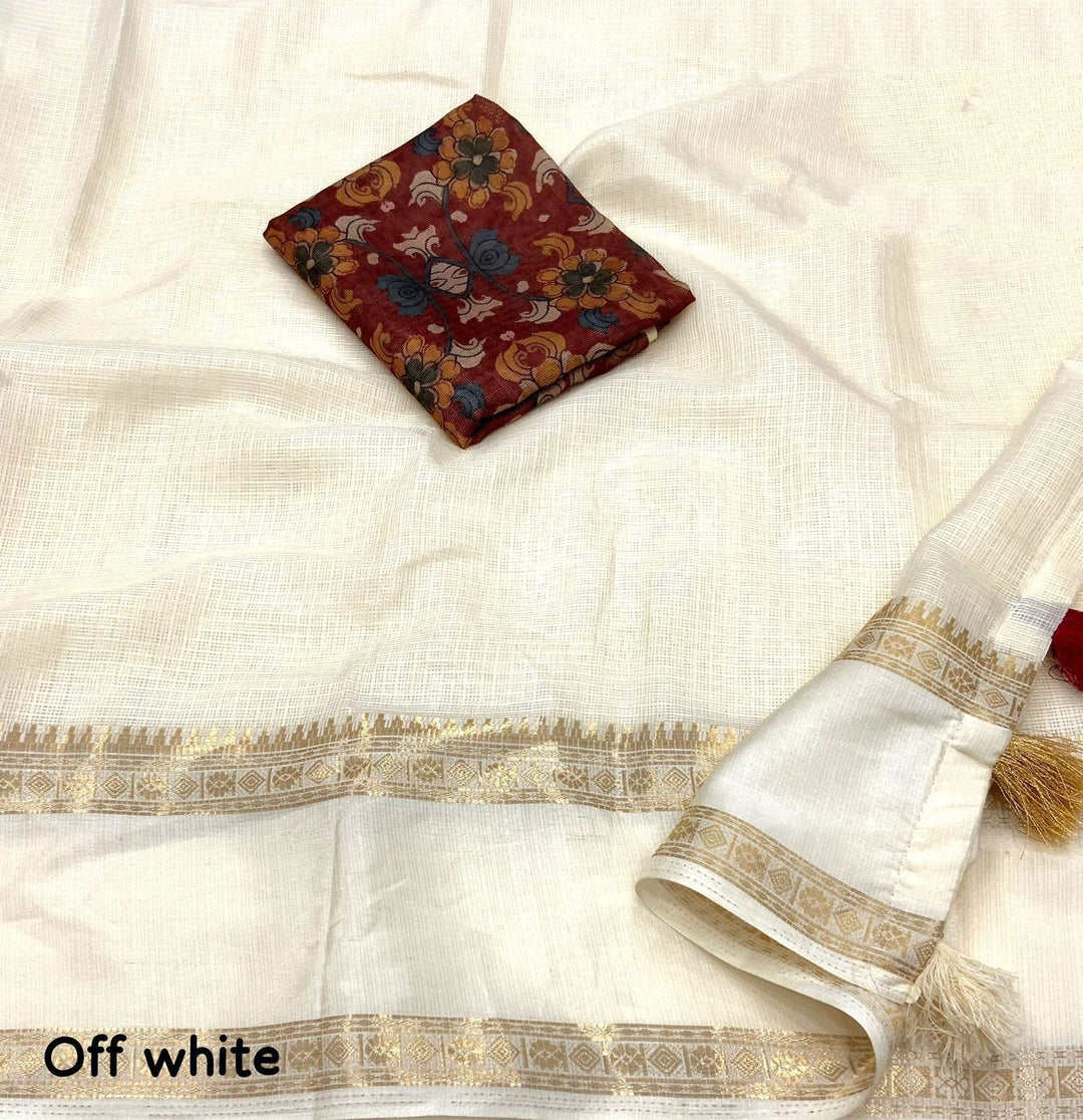 Color Capture White Kota Silk Saree