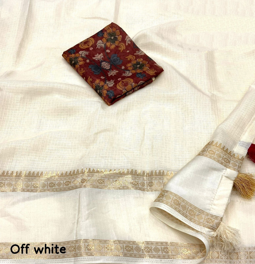 Color Capture White Kota Silk Saree