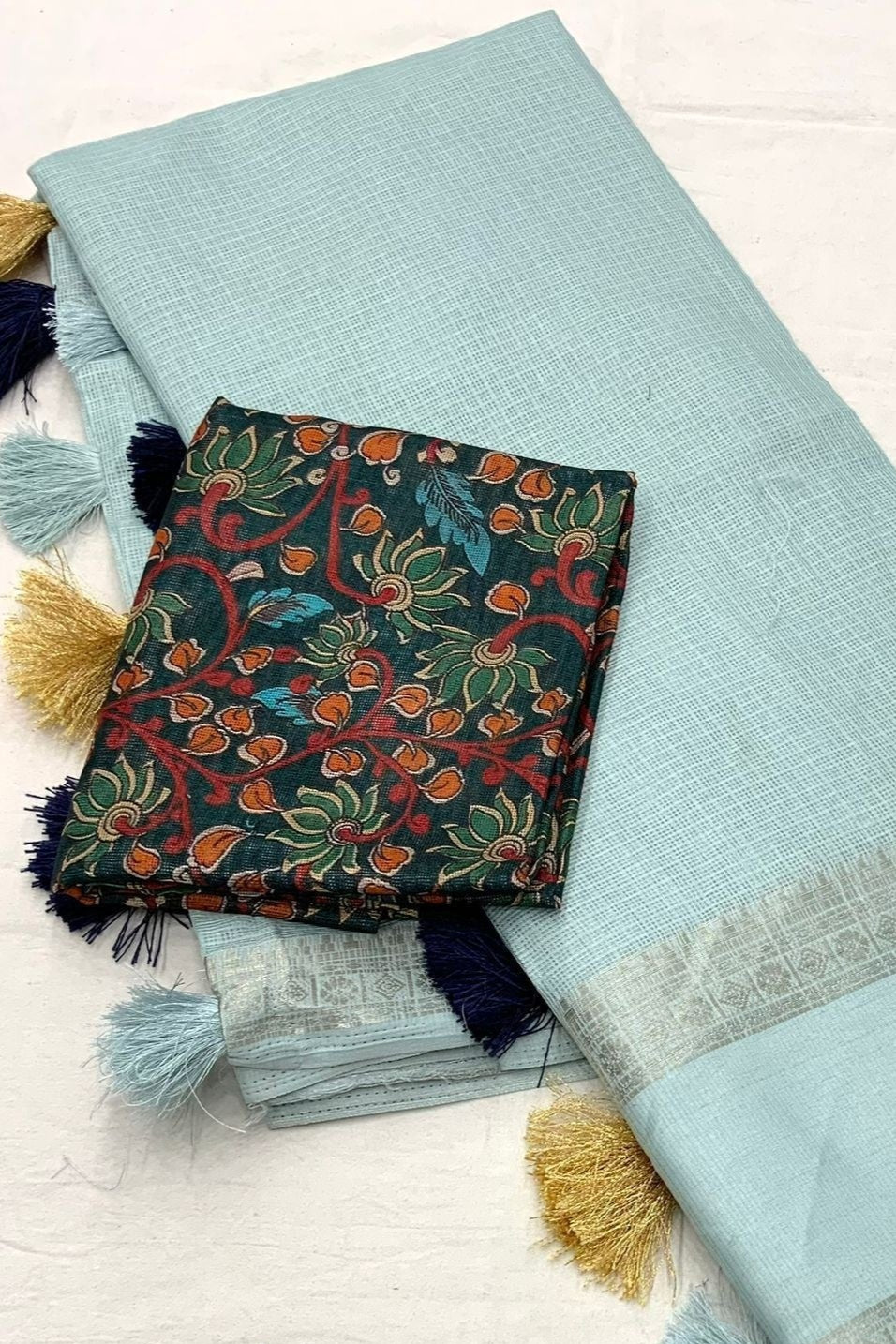 Color Capture Blue Kota Silk Saree