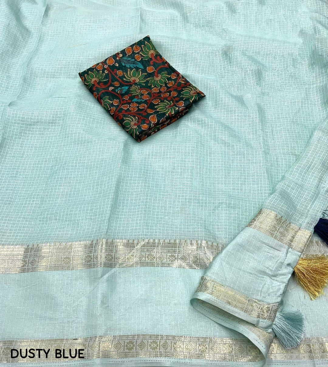 Color Capture Blue Kota Silk Saree