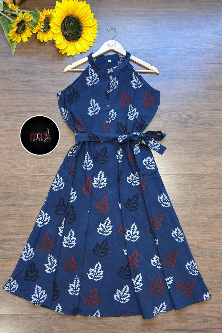 Halter Neck Sustainable Long Handloom Dress