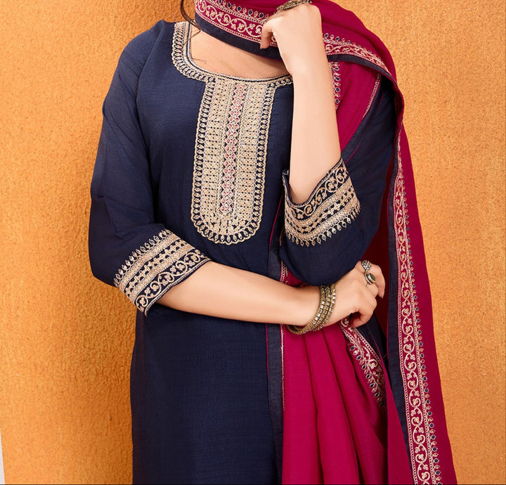 Boogying With Dusk Silk Kurti Set